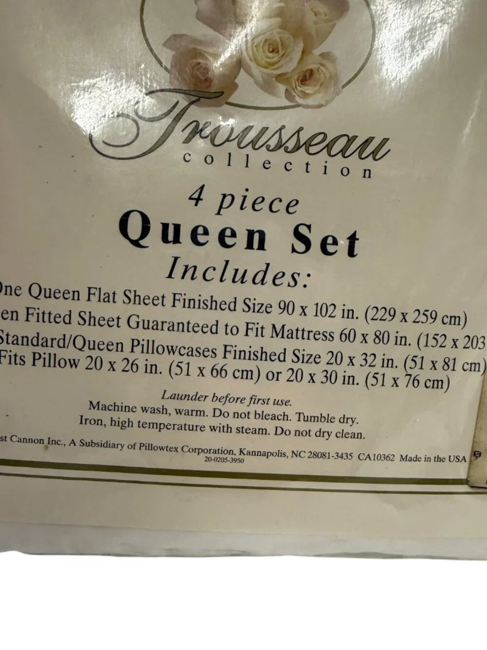 New Fieldcrest Trousseau Collection 4 piece Queen‎ DuBois White Sheet Set